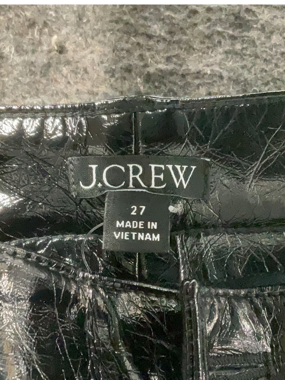 J.Crew Collection Faux Leather Pants High Rise Demi Boot Crop Black Size 27 NWT - Picture 6 of 7